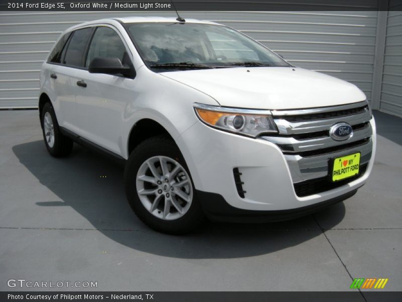Oxford White / Medium Light Stone 2014 Ford Edge SE