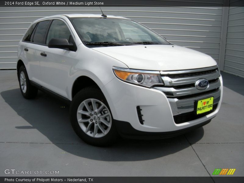 Oxford White / Medium Light Stone 2014 Ford Edge SE