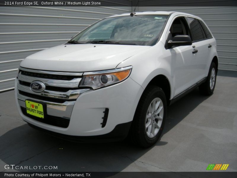 Oxford White / Medium Light Stone 2014 Ford Edge SE