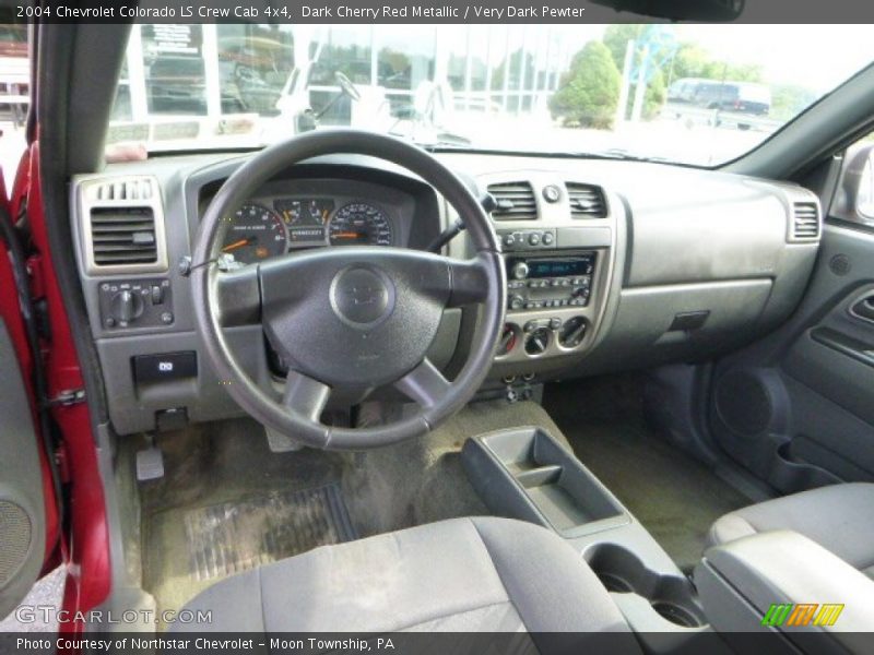 Dark Cherry Red Metallic / Very Dark Pewter 2004 Chevrolet Colorado LS Crew Cab 4x4