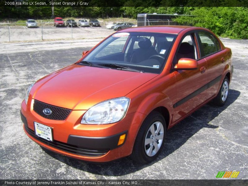 Sunset Orange / Gray 2008 Kia Rio LX Sedan