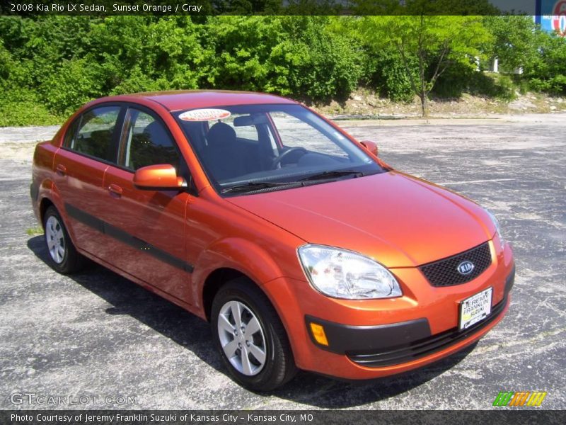 Sunset Orange / Gray 2008 Kia Rio LX Sedan