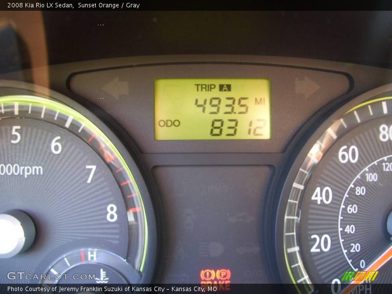 Sunset Orange / Gray 2008 Kia Rio LX Sedan