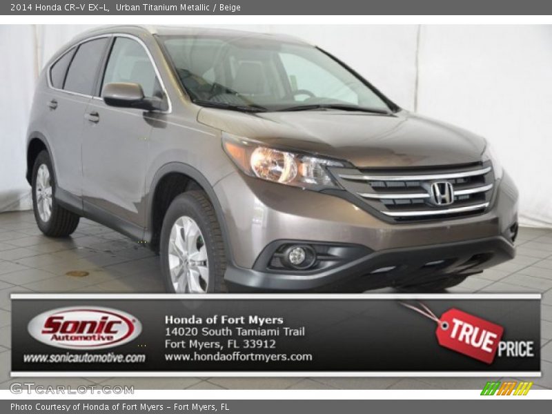 Urban Titanium Metallic / Beige 2014 Honda CR-V EX-L