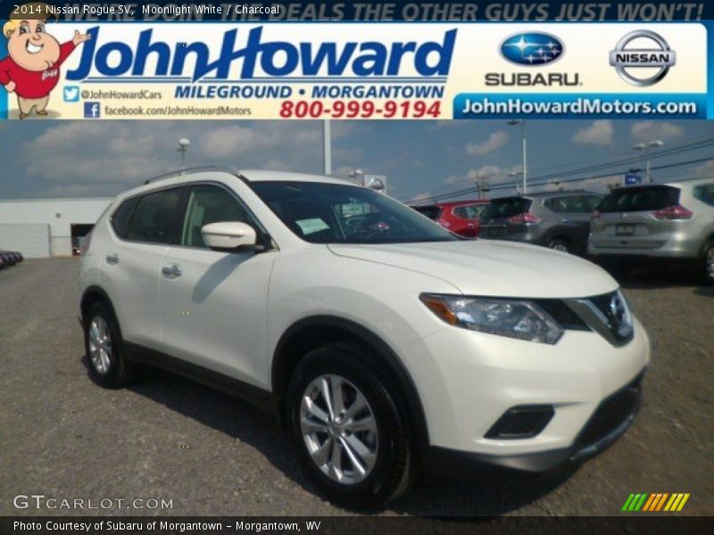Moonlight White / Charcoal 2014 Nissan Rogue SV