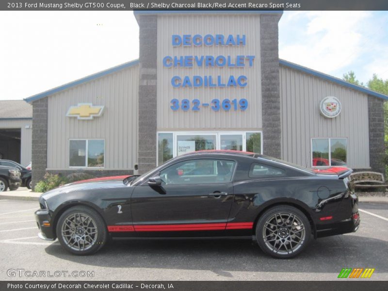 Black / Shelby Charcoal Black/Red Accent Recaro Sport Seats 2013 Ford Mustang Shelby GT500 Coupe