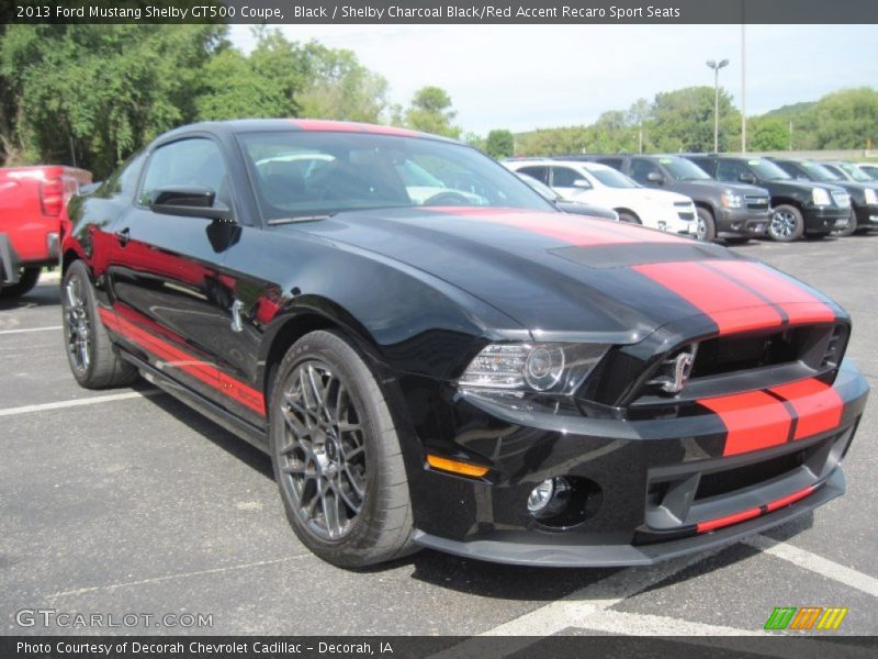 Black / Shelby Charcoal Black/Red Accent Recaro Sport Seats 2013 Ford Mustang Shelby GT500 Coupe