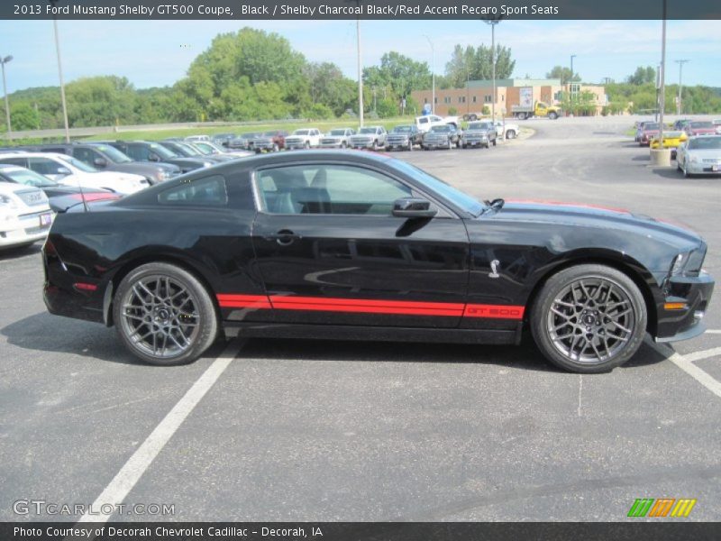 Black / Shelby Charcoal Black/Red Accent Recaro Sport Seats 2013 Ford Mustang Shelby GT500 Coupe