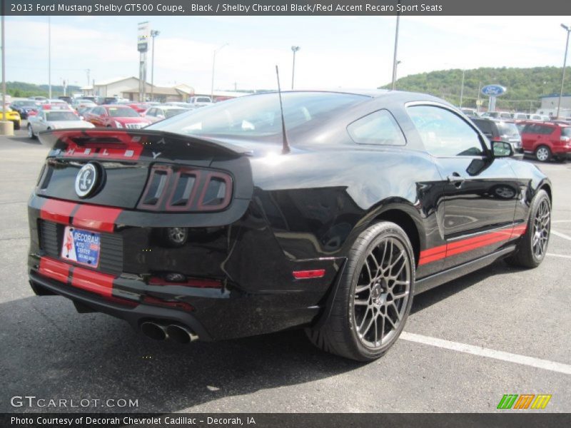 Black / Shelby Charcoal Black/Red Accent Recaro Sport Seats 2013 Ford Mustang Shelby GT500 Coupe