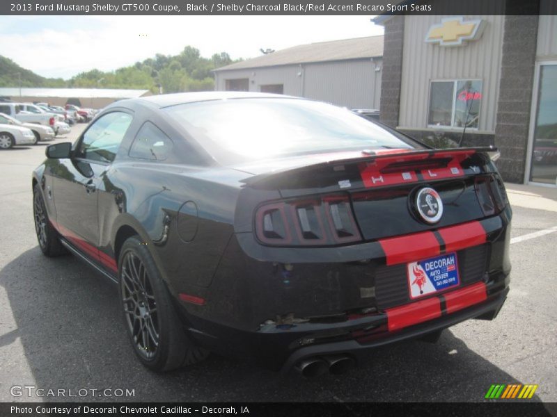 Black / Shelby Charcoal Black/Red Accent Recaro Sport Seats 2013 Ford Mustang Shelby GT500 Coupe