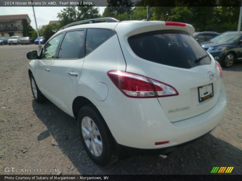 Pearl White / Beige 2014 Nissan Murano SV AWD