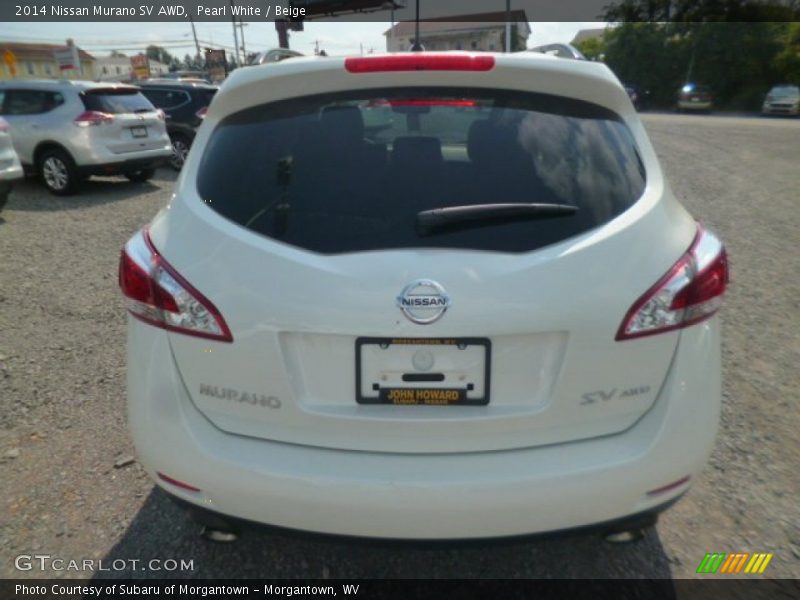 Pearl White / Beige 2014 Nissan Murano SV AWD
