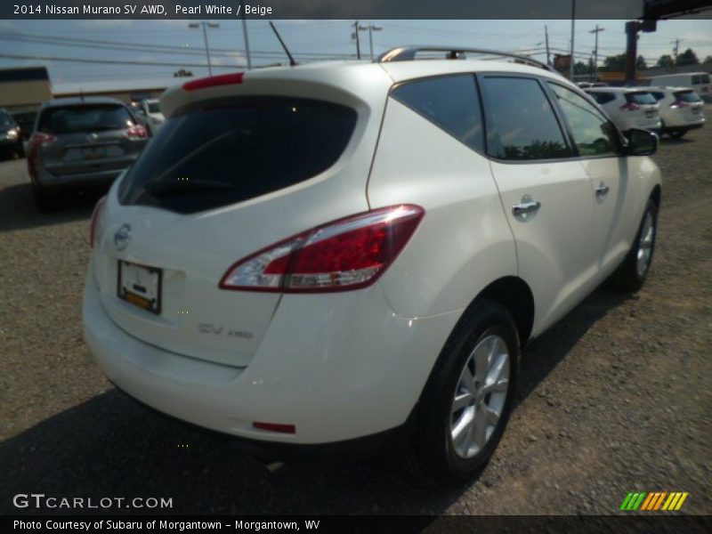 Pearl White / Beige 2014 Nissan Murano SV AWD