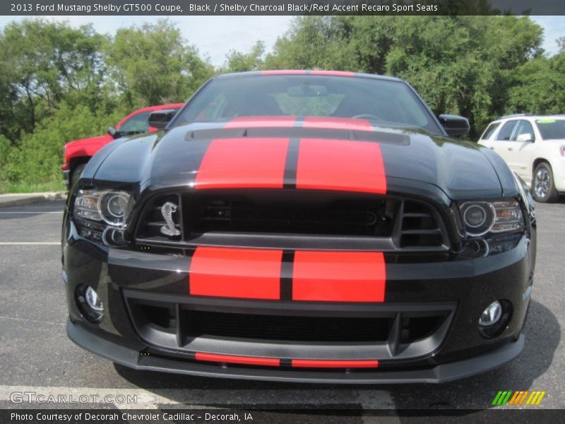 Black / Shelby Charcoal Black/Red Accent Recaro Sport Seats 2013 Ford Mustang Shelby GT500 Coupe