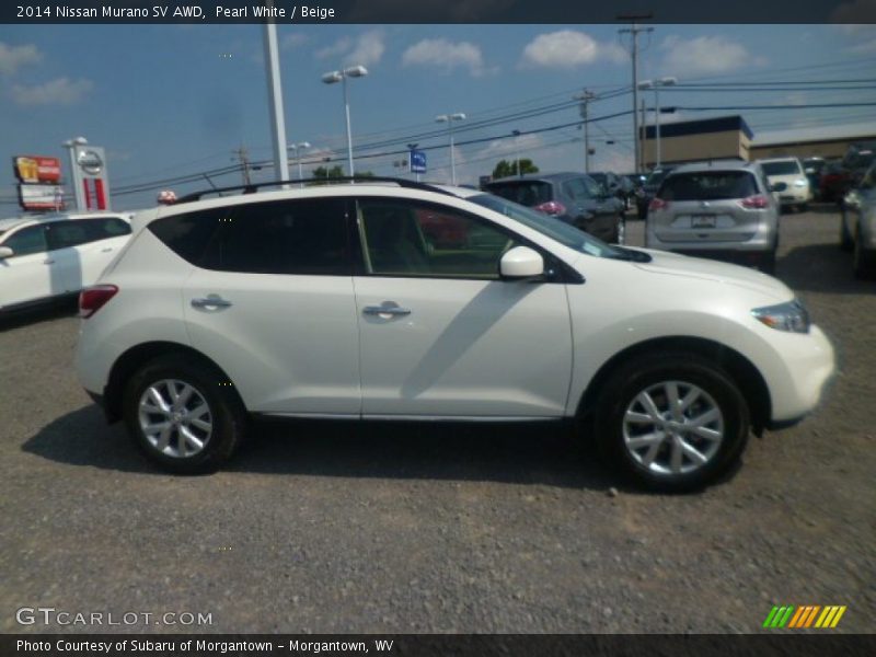 Pearl White / Beige 2014 Nissan Murano SV AWD