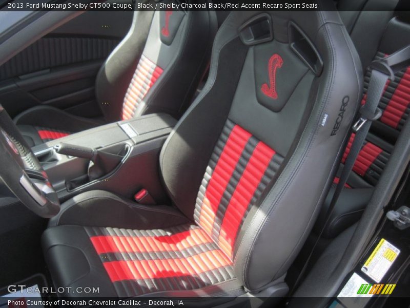 Black / Shelby Charcoal Black/Red Accent Recaro Sport Seats 2013 Ford Mustang Shelby GT500 Coupe