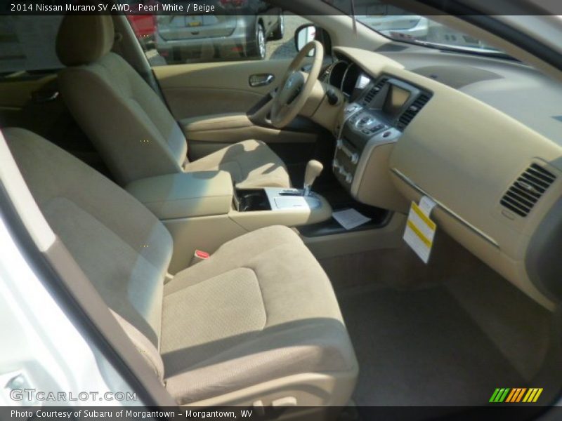 Pearl White / Beige 2014 Nissan Murano SV AWD