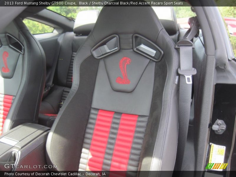 Black / Shelby Charcoal Black/Red Accent Recaro Sport Seats 2013 Ford Mustang Shelby GT500 Coupe