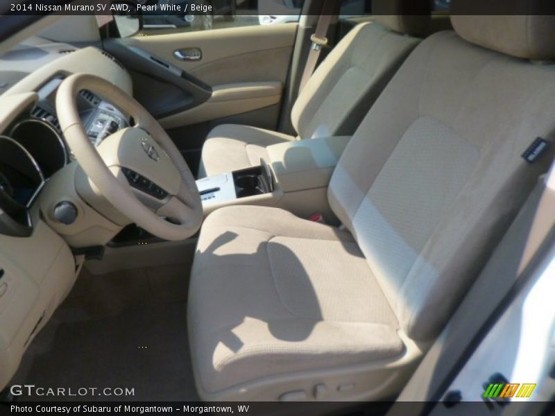 Pearl White / Beige 2014 Nissan Murano SV AWD