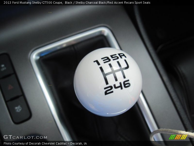 Black / Shelby Charcoal Black/Red Accent Recaro Sport Seats 2013 Ford Mustang Shelby GT500 Coupe