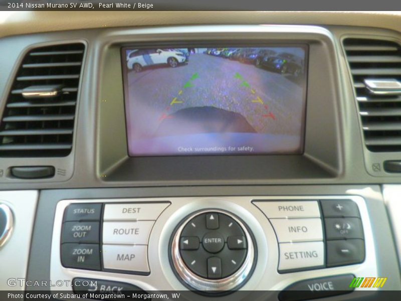 Pearl White / Beige 2014 Nissan Murano SV AWD