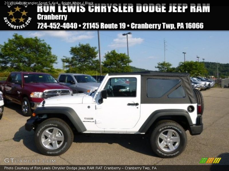 Bright White / Black 2015 Jeep Wrangler Sport S 4x4
