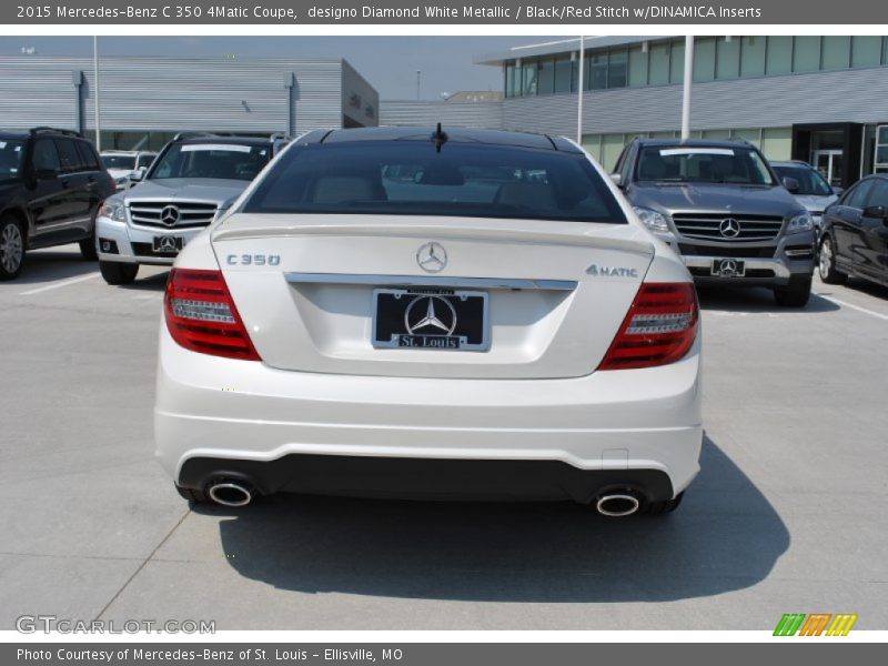 designo Diamond White Metallic / Black/Red Stitch w/DINAMICA Inserts 2015 Mercedes-Benz C 350 4Matic Coupe