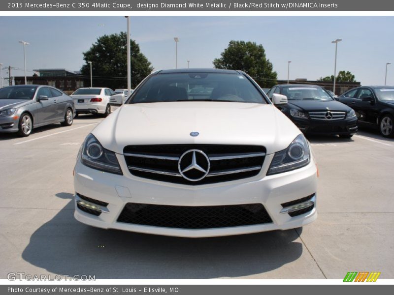 designo Diamond White Metallic / Black/Red Stitch w/DINAMICA Inserts 2015 Mercedes-Benz C 350 4Matic Coupe
