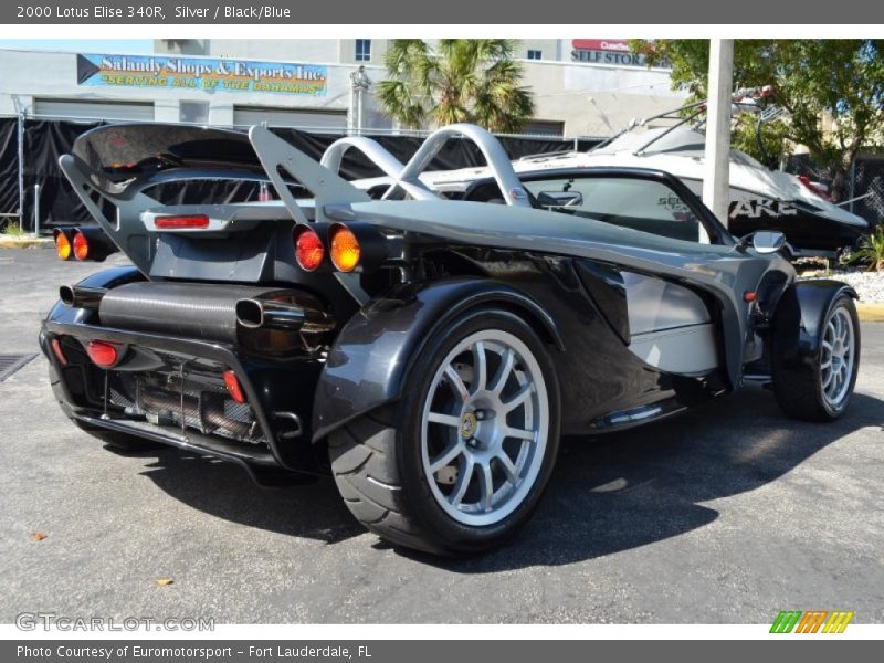 Silver / Black/Blue 2000 Lotus Elise 340R