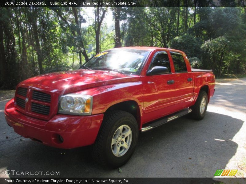Flame Red / Medium Slate Gray 2006 Dodge Dakota SLT Quad Cab 4x4