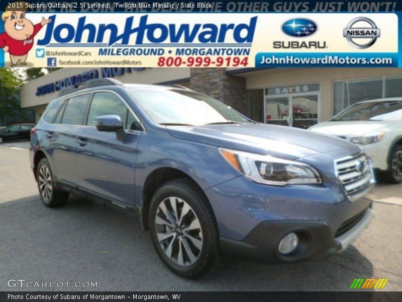 Twilight Blue Metallic / Slate Black 2015 Subaru Outback 2.5i Limited