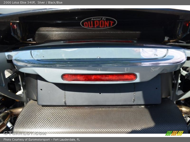 Silver / Black/Blue 2000 Lotus Elise 340R