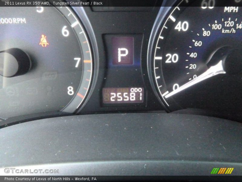 Tungsten Silver Pearl / Black 2011 Lexus RX 350 AWD