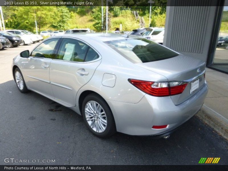 Silver Lining Metallic / Light Gray 2013 Lexus ES 350