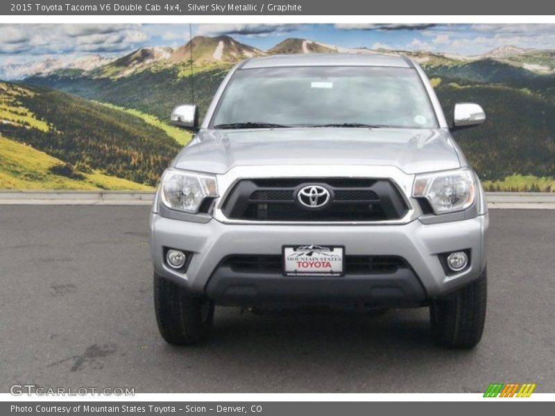 Silver Sky Metallic / Graphite 2015 Toyota Tacoma V6 Double Cab 4x4