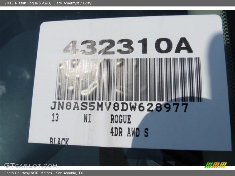 Black Amethyst / Gray 2013 Nissan Rogue S AWD