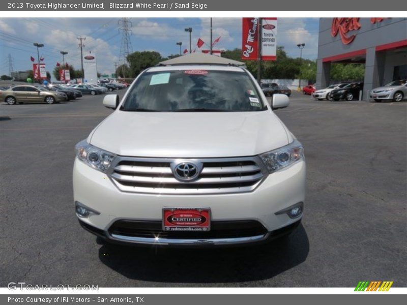 Blizzard White Pearl / Sand Beige 2013 Toyota Highlander Limited