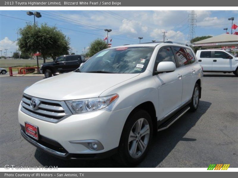 Blizzard White Pearl / Sand Beige 2013 Toyota Highlander Limited