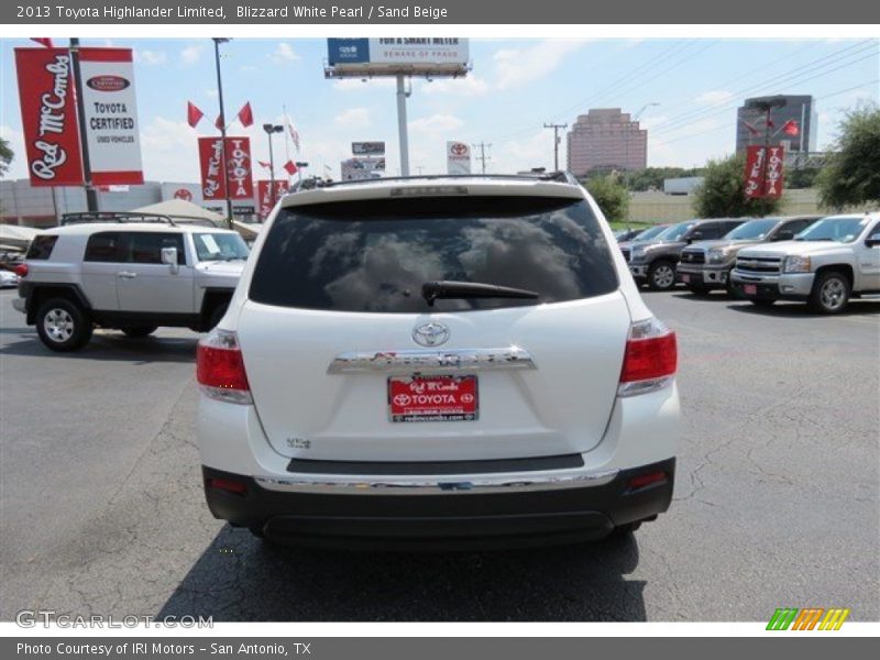 Blizzard White Pearl / Sand Beige 2013 Toyota Highlander Limited