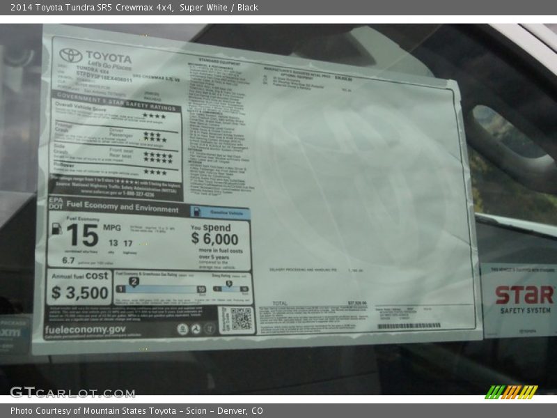 Super White / Black 2014 Toyota Tundra SR5 Crewmax 4x4