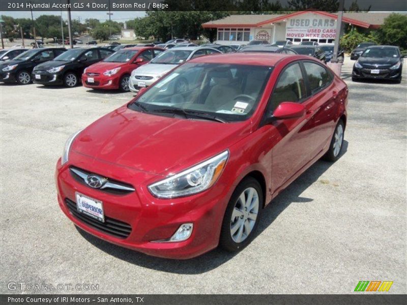 Boston Red / Beige 2014 Hyundai Accent GLS 4 Door