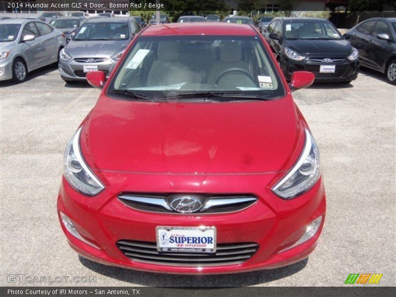 Boston Red / Beige 2014 Hyundai Accent GLS 4 Door