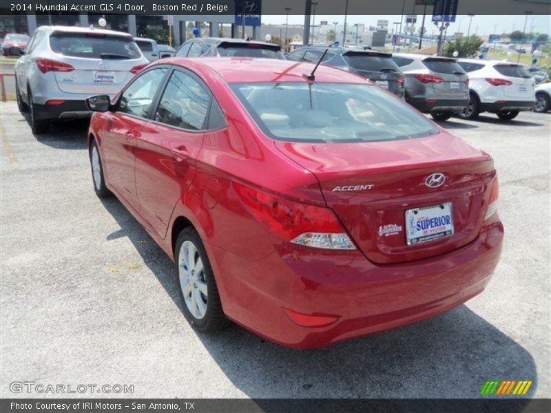 Boston Red / Beige 2014 Hyundai Accent GLS 4 Door