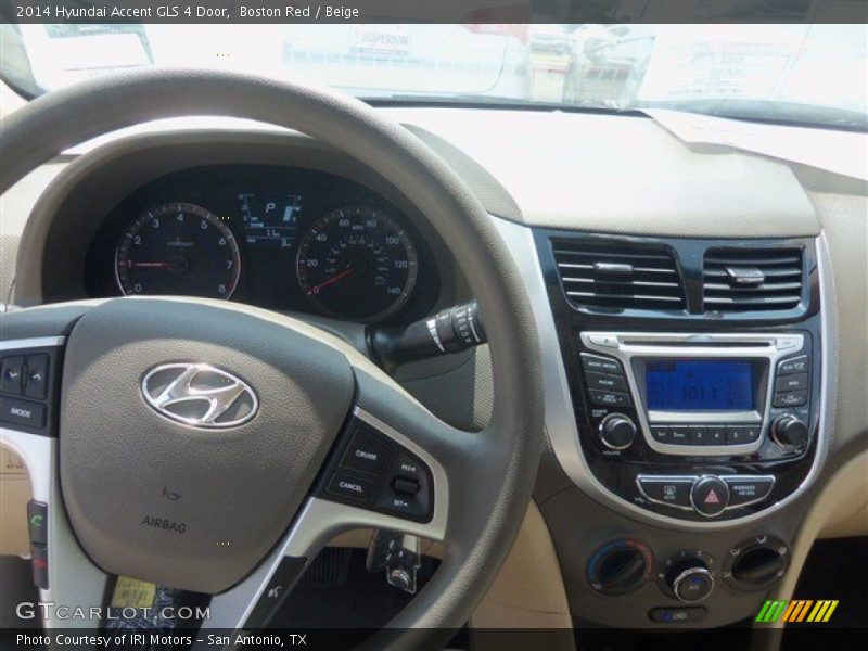 Boston Red / Beige 2014 Hyundai Accent GLS 4 Door