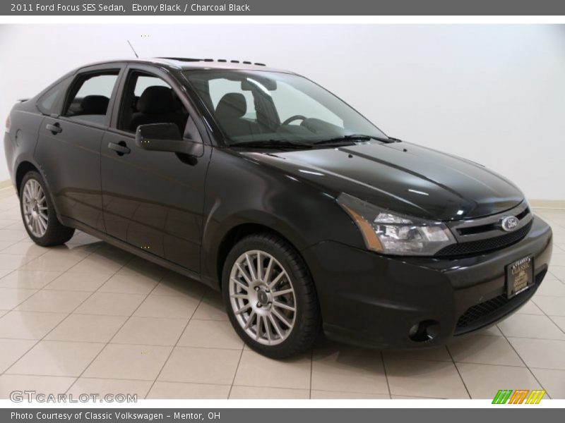 Ebony Black / Charcoal Black 2011 Ford Focus SES Sedan