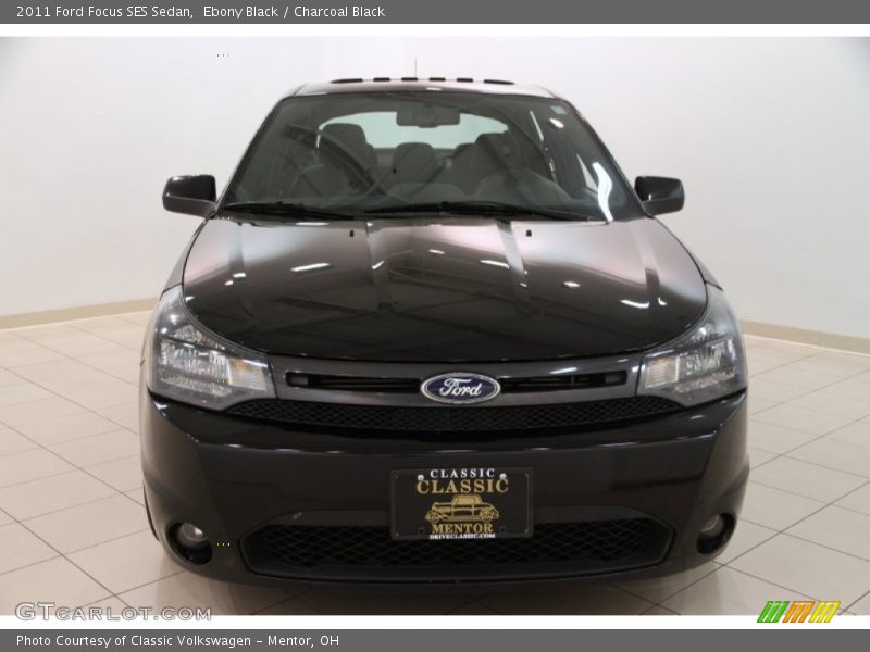 Ebony Black / Charcoal Black 2011 Ford Focus SES Sedan