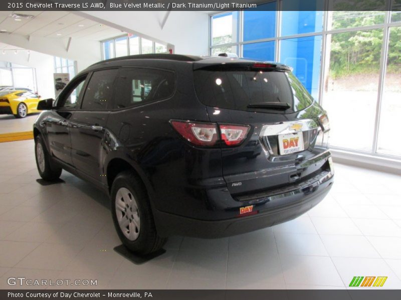 Blue Velvet Metallic / Dark Titanium/Light Titanium 2015 Chevrolet Traverse LS AWD
