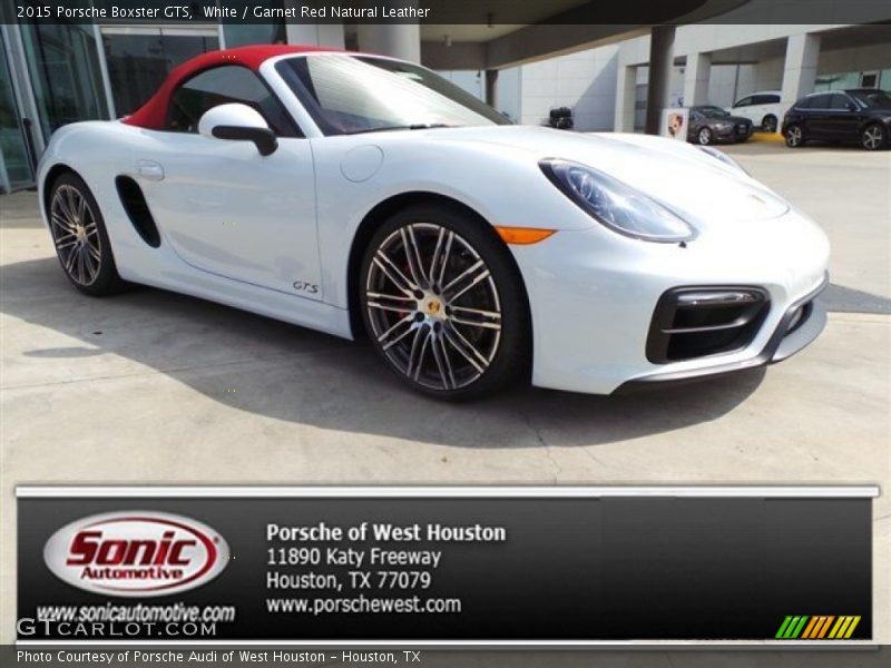 White / Garnet Red Natural Leather 2015 Porsche Boxster GTS