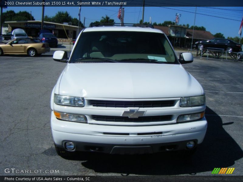 Summit White / Tan/Neutral 2003 Chevrolet Suburban 1500 LS 4x4