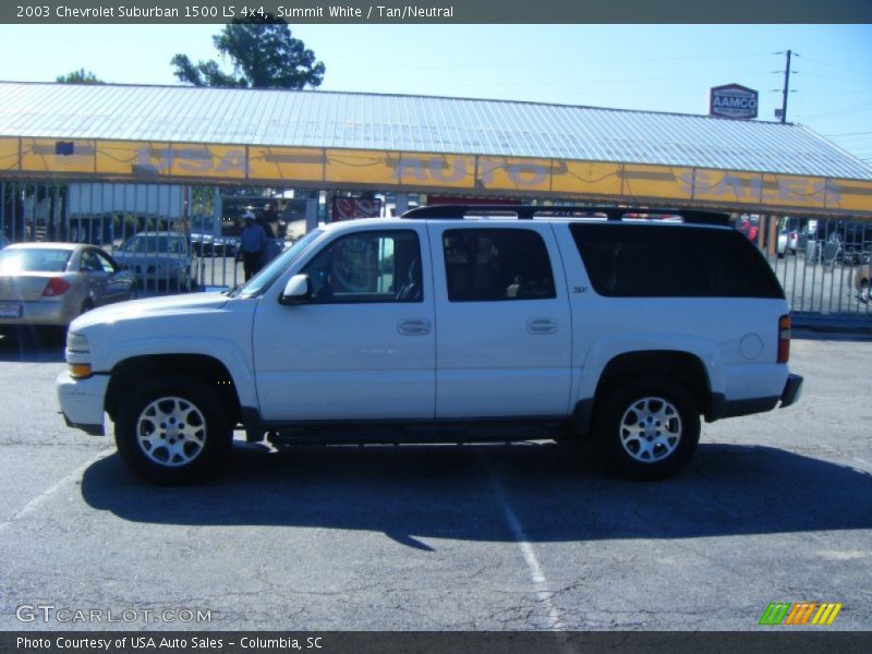 Summit White / Tan/Neutral 2003 Chevrolet Suburban 1500 LS 4x4